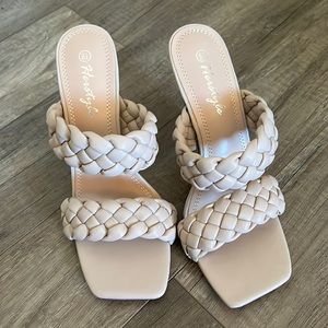 Tan heels size 8.5 never worn